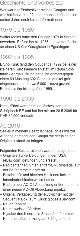 Geschichte und Vorbesitzer  Wer war der Erstbesitzer meines Cou